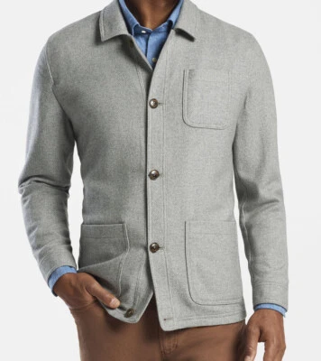 PETER MILLAR Crown Crafted Strasse Chore Coat Jacket Linen & Cashmere Sz M $1000 - Image 1 of 4