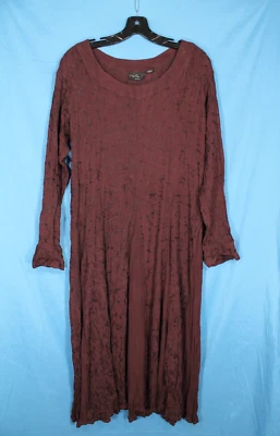 Maxi Vestido LOLA P. PETITE Granate ARRUGADO FINO Floral Bordado CUELLO REDONDO M Foto 1 de 4