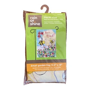 BEE KIND! 12.5" X 18" GARDEN FLAG 27-3660-273 FLIP IT! RAIN OR SHINE *NEW - Picture 1 of 2