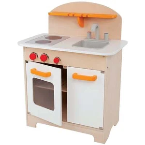 (CAJA ABIERTA) Hape Gourmet Cocina Niños Madera Juego Cocina en Naranja - Imagen 1 de 6