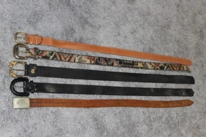 7-Belts Brown, Black & Patterned leather belt with adjustable Holes 32"-34" - Picture 1 of 21