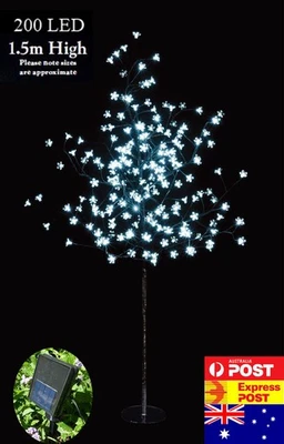 Árbol de Navidad Solar Exterior Flor de Cerezo Blanco Frío 1.5m 200LED Foto 1 de 4
