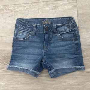 Justice Girls' Denim Jean Midi Shorts Size 8 Soft & Stretchy Comfy Fit - Picture 1 of 5