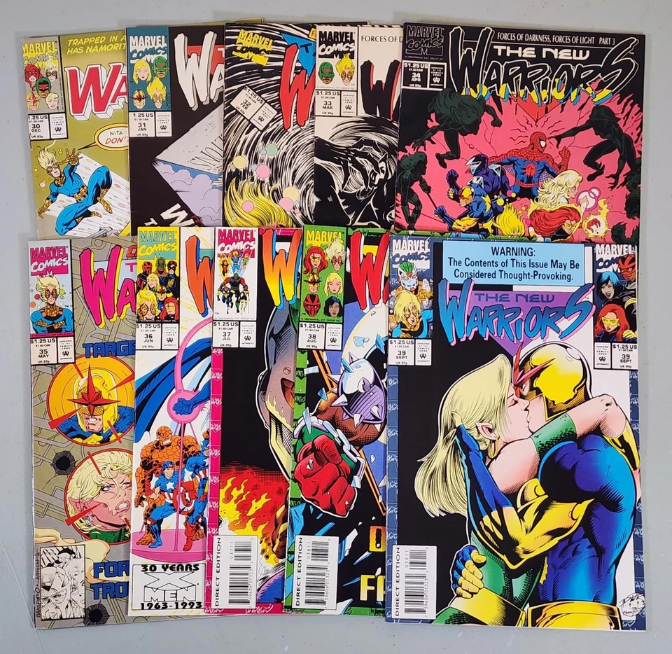 New Warriors #30 31 32 33 34 35 36 37 38 39 VF/NM or Better Direct Marvel lot 10 - Image 1 of 4