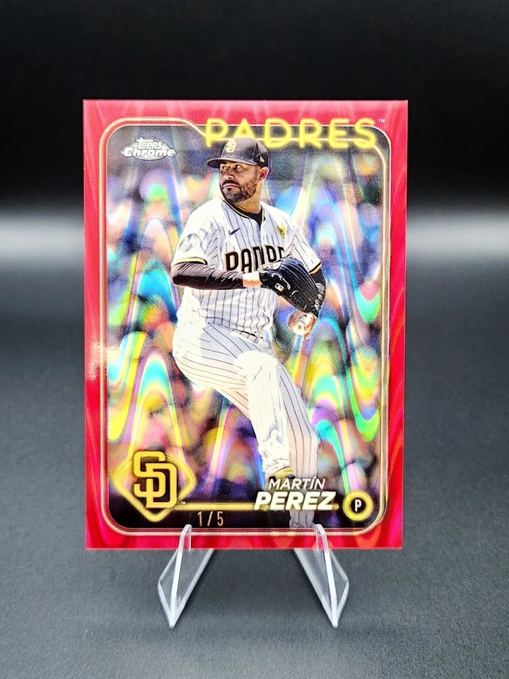 2024 Topps обновление хрома #USC72 Martin Perez красный луч волна параллельный 1/5! Padres - Изображение 1 из 2