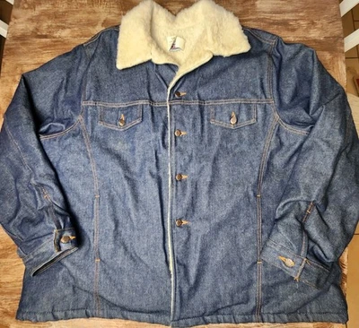 Chaqueta vaquera vintage Big Mac imitación sherpa forrada camionero chaqueta abrigo vaquero 3XLT USADA EN EXCELENTE ESTADO Foto 1 de 4