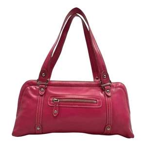 Vintage 90s 00s NINE WEST Faux Leather Satchel Bag Handbag Shoulder Medium PINK - Picture 1 of 19
