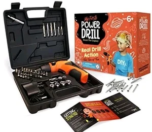 My First Power Drill Set echter Akkuschrauber für Jungen und Mädchen leichte LED - Bild 1 von 3