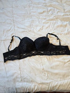 Adore Me Black Lace Bra 40DD Underwire Lined Adjustable Strap - Picture 1 of 8