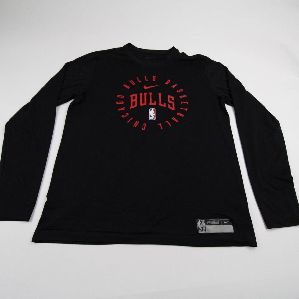 Chicago Bulls Nike NBA Authentics Camisa Manga Larga Para Hombre Negra Usada Foto 1 de 1