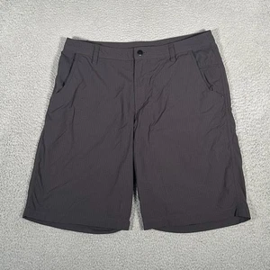 Lululemon Shorts Mens 34 Gray Check Casual Flat Front Pockets Logo 10" Inseam - Picture 1 of 9