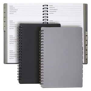 Set of 2 Spiral Internet Password book, Keeper Manager Notebook, 80 Pages - Picture 1 of 10