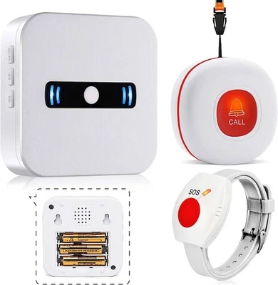 Panic Button Alarm for Elderly,Caregiver Pager, WiFi Receiver 1xCall Button SOS - Image 1 of 4