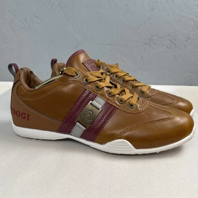 Coogi Australia Zapatos de caña baja para hombre Talla 10.5 Tenis de cuero marrón CMF342 Foto 1 de 4