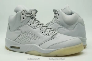 AIR JORDAN V 5 RETRO USED SIZE 12 PURE PLATINUM STEALTH WOLF GREY 881432 003 - Picture 1 of 7