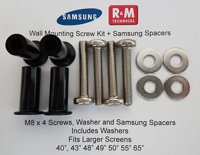 Kit de tornillos de montaje en pared M8 + espaciadores Samsung serie K, M, N y RU LED QLED 40" +