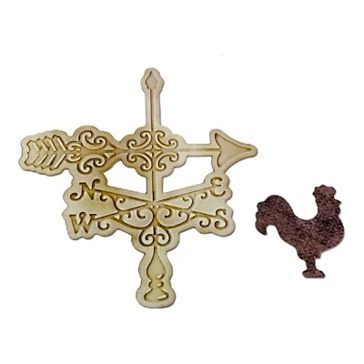 SIZZIX Weathervane Bigz Die Textured Impressions Embossing Folder Rooster 658965 - Image 1 of 4