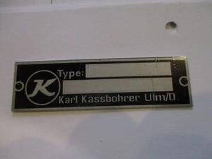 Typenschild Schild oldtimer Kässbohrer Ulm Bus Anhänger LKW S66 - Picture 1 of 1