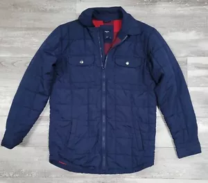 Gap Gapkids Blue Collared Quilted Coat W/ Buffalo Check Lining Kid's XXL - Picture 1 of 7