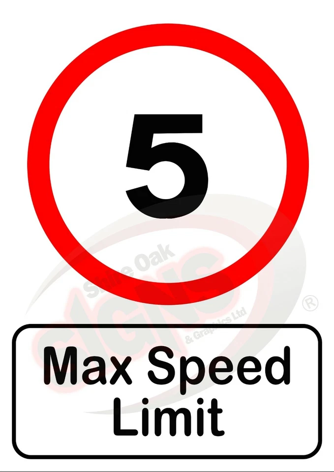 SHIRE OAK SIGNS & GRAPHICS LTD 5 MPH Max Speed Limit - Professionally made Outdoor Sign