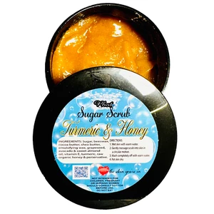 Turmeric & Honey Natural Whipped Shea Sugar Scrub Avocado Oil | 5 oz - Picture 1 of 5