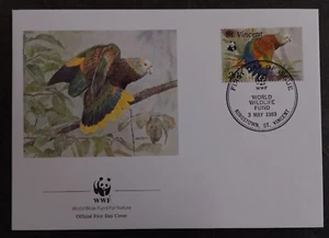 1989 St Vincent World Wildlife Fund FDC ties 20c Stamp cd Kingstown - Picture 1 of 2