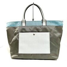 Auth IBIZA - Gray Light Blue Light gray Nylon Leather Handbag