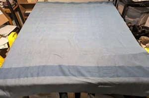 Vintage Hudson Bay Blanket 86x72 Four Point Wool Striped Blue - Picture 1 of 13