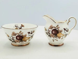 Vintage Royal Chelsea English Bone China Floral Petite Sugar Bowl & Creamer Set - Picture 1 of 9