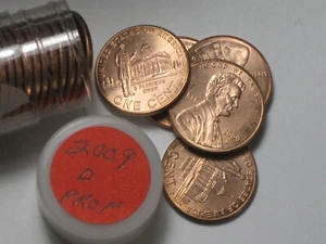 Lincoln años profesionales 2009-D rollo de 50 centavos en tubo sin circular - Imagen 1 de 3