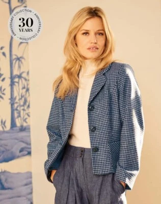 BRORA Houndstooth Wool Tweed Jacket 30th Anniversary Collection Size 14 - Image 1 of 4