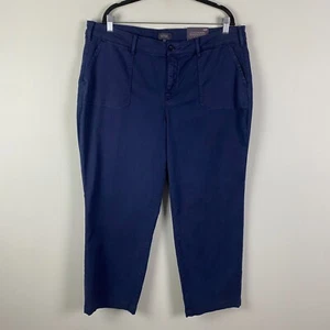 NYDJ Straight Ankle Chino Pants Size 16W Peacoat Blue High Rise - Picture 1 of 13