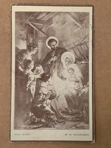 Antique Martin Feuerstein Adoration of The Sheperds ~ Holy Night Religious Card - Picture 1 of 5