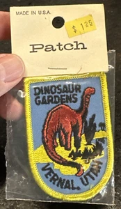 Parche bordado de recuerdo vintage DINOSAUR GARDENS Vernal Utah UT - Imagen 1 de 3