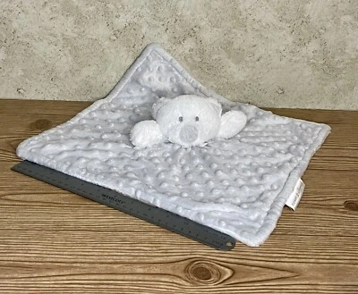 Mantas y más allá Gris Minky Punto Blanco Oso Vellón Lovey Manta de Seguridad Foto 1 de 4