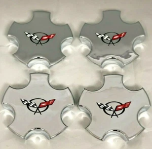 NEW 2000-2004 CHEVROLET CORVETTE Z06 Wheel Center Cap CHROME SET - Photo 1 sur 6