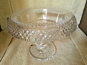 LARGE WATERFORD CRYSTAL FOOTED TURNOVER BOWL 10 1/2 inch - Picture 1 of 9