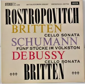 DECCA STEREO SXL 2298 UK NB REISSUE BRITTEN-DEBUSSY "Cello Sonata" ROSTROPOVICH - Bild 1 von 5