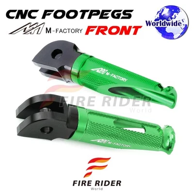 Clavijas de pie CNC verdes Shinobi para Ducati Sport 900 todo el año Foto 1 de 4