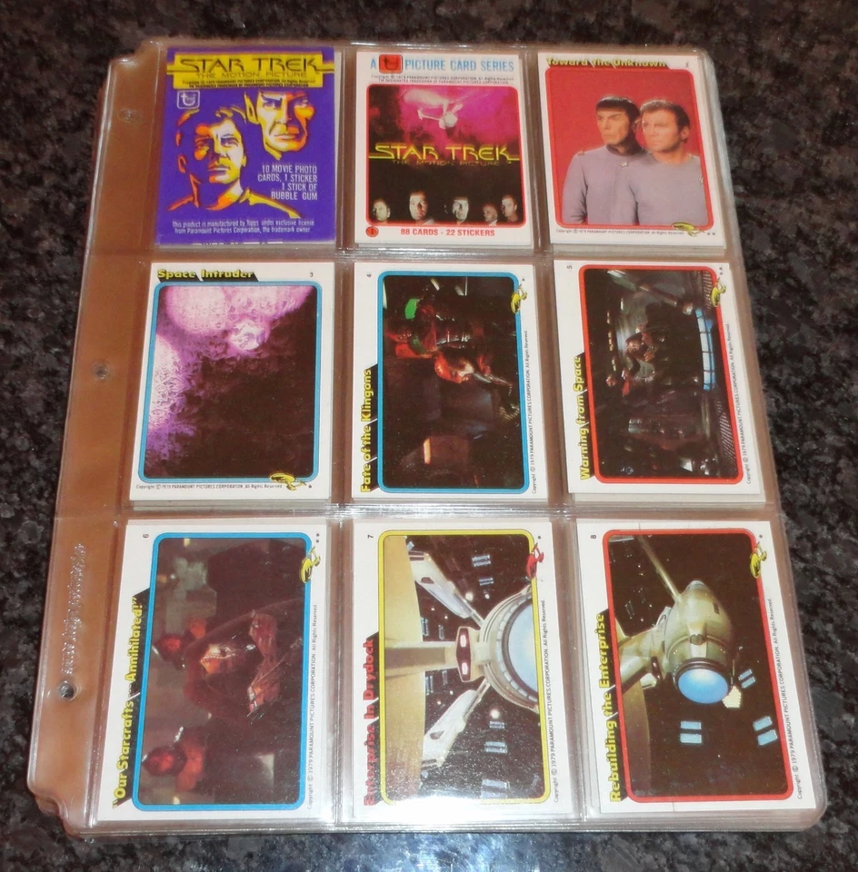 Juego completo de 88 cartas Star Trek The Motion Picture 1979 + juego de 22 pegatinas Foto 1 de 4
