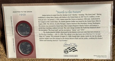 2008 - P &D - From the 50 State Quarters 1st Day Minted Collection - Alaska - Image 1 of 2