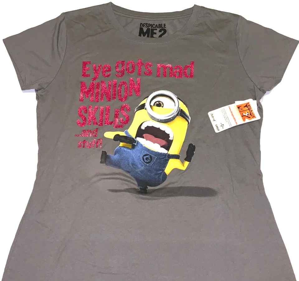 Camiseta Despicable Me 2 Movie Eye Gots Mad Minion Skills ¡Nueva! Juniors XL nuevo con etiquetas Foto 1 de 1