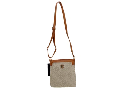 Tommy Hilfiger Logo Fabric Crossbody Handbag Beige New! NWT - Image 1 of 4