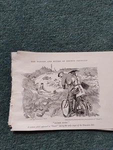 Sk186 Ephemera reprint Punch Cartoon Education Bill - Picture 1 of 1