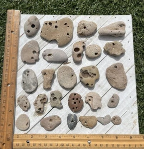 25 Hag Steine Fee Hexe Felsen Wicca Hexerei Adder Odin Hex Natur Holey H9 - Bild 1 von 7