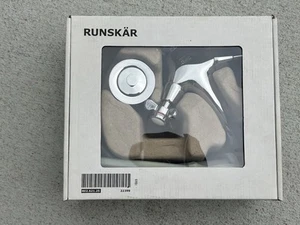 NEW IKEA RUNSKAR Bathroom Lavatory Sink Faucet Silver Chrome Cross 2 Handles - Picture 1 of 5