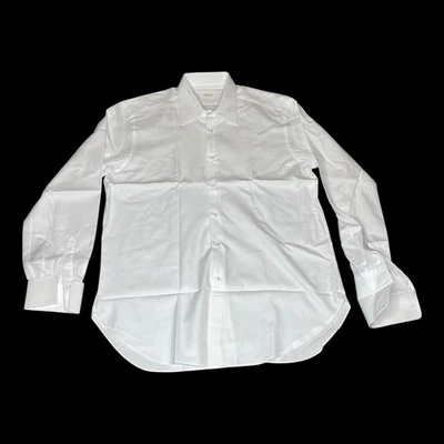 Brioni White Dress Shirt French Cuff Men Size 43 17 Italy Luxury Formal NO TAG - Image 1 of 4