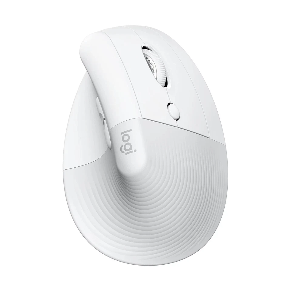 Logitech - Lift Vertical Wireless Ergonomic Mouse with 4 Buttons - Pale Gray - Image 1 of 1