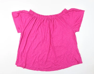 New Look Women's Pink Off the Shoulder Top Size 26 - Image 1 of 4