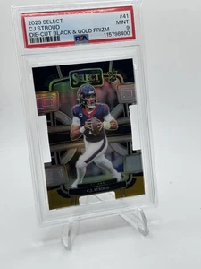 Panini Select 2023 - Concorso C.J. Stroud #41 Black & Gold Prizm fustellato (RC) - Foto 1 di 2